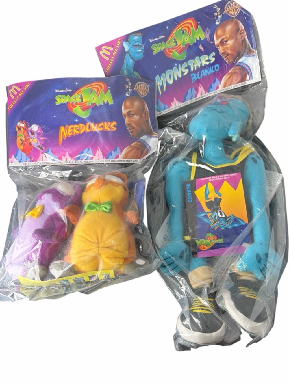 Vintage 1996 Looney Tunes Space Jam Nerdlucks McDonalds Toy Happy Meal lot of 2